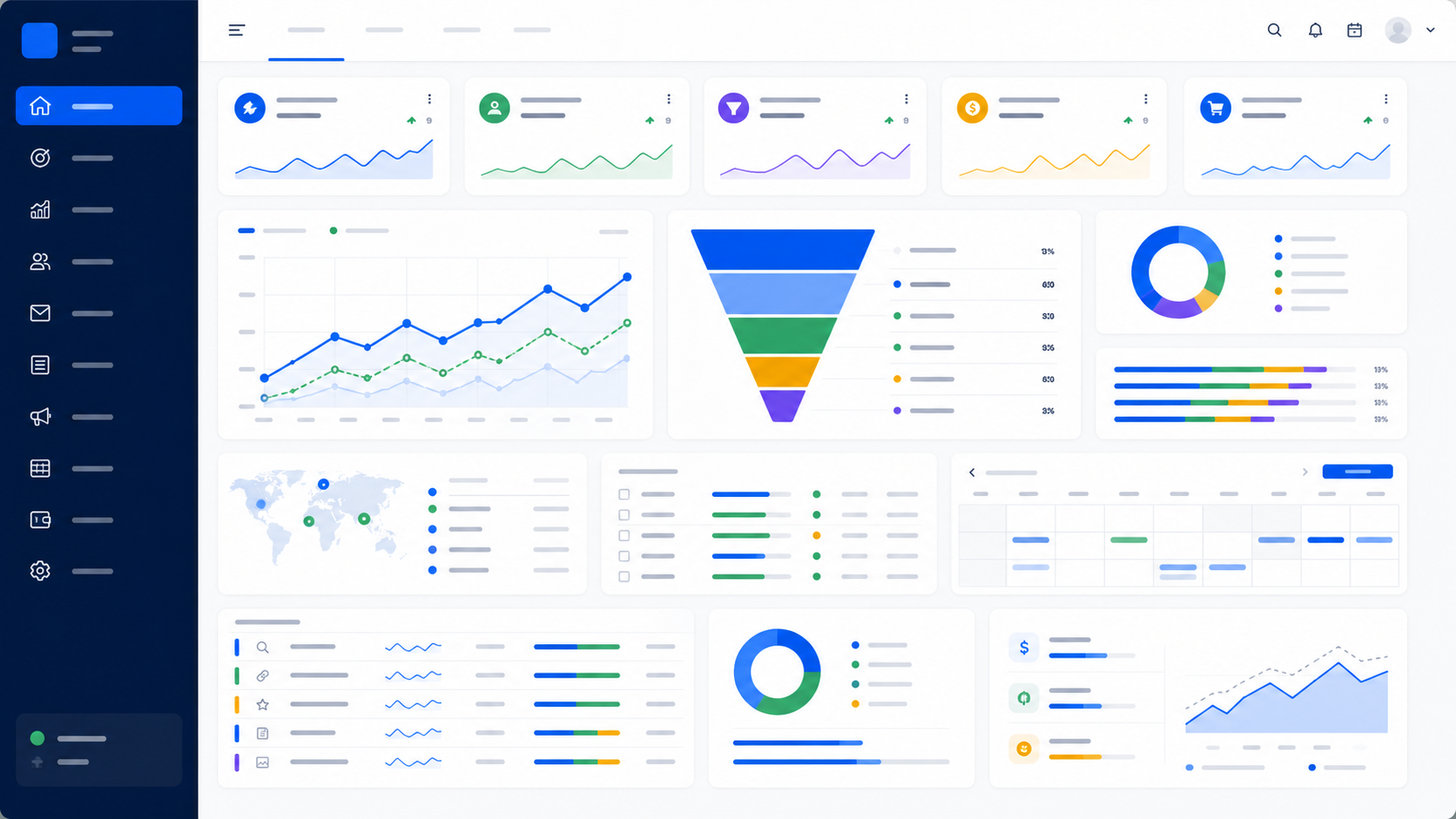 SEO performansını gösteren analitik dashboard ekranı